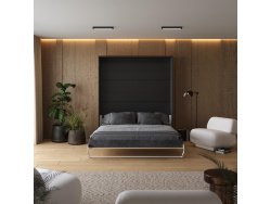 Murphy bed M1 180x200 Vertical Anthracite/Kaiserberg Oak incl.upholstered frame