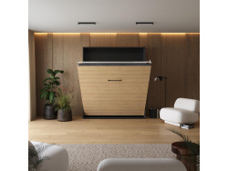 Murphy bed M1 180x200 Vertical Anthracite/Kaiserberg Oak incl.upholstered frame