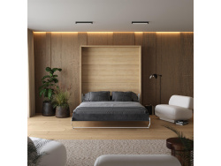 Murphy bed M1 180x200 Vertical Kaiserberg Oak/Anthracite incl.upholstered frame