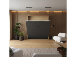 Murphy bed M1 180x200 Vertical Kaiserberg Oak/Anthracite incl.upholstered frame