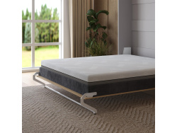 Murphy bed M1 180x200 Vertical Pearl Grey/Kaiserberg Oak incl.upholstered frame