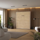 Murphy bed M1 180x200 Vertical Pearl Grey/Kaiserberg Oak incl.upholstered frame