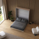 Murphy bed M1 180x200 Vertical Pearl Grey/Kaiserberg Oak incl.upholstered frame