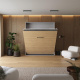 Murphy bed M1 180x200 Vertical Pearl Grey/Kaiserberg Oak incl.upholstered frame