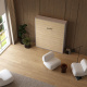 Murphy bed M1 180x200 Vertical Pearl Grey/Kaiserberg Oak incl.upholstered frame