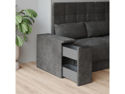 Schrankbett M1 180x200 Vertikal Weiss/Weiss inkl.SOFA Anthrazit