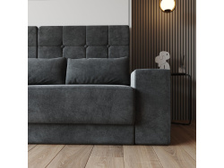 Schrankbett M1 180x200 Vertikal Weiss/Weiss inkl.SOFA Anthrazit
