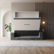 Schrankbett M1 180x200 Vertikal Weiss/Weiss inkl.SOFA Anthrazit