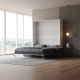 Schrankbett M1 180x200 Vertikal Weiss/Weiss inkl.SOFA Anthrazit