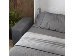 Wardrobe bed M1 180x200 vertical  White/Kaiserberg Oak incl. SOFA Anthracite