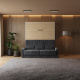 Wardrobe bed M1 180x200 vertical  White/Kaiserberg Oak incl. SOFA Anthracite