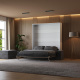 Wardrobe bed M1 180x200 vertical  White/Kaiserberg Oak incl. SOFA Anthracite
