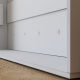 Schrankbett M1 180x200 Vertikal Weiss/Weiss Hochglanz inkl.SOFA Anthrazit