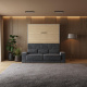 Murphy bed M1 180x200 vertical  Pearl grey/Kaiserberg Oak incl. SOFA Anthracite