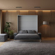 Murphy bed M1 180x200 vertical  Pearl grey/Kaiserberg Oak incl. SOFA Anthracite