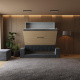 Murphy bed M1 180x200 vertical  Pearl grey/Kaiserberg Oak incl. SOFA Anthracite