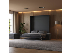 Murphy bed M1 180x200 vertical Anthracite/Kaiserberg Oak incl. SOFA  Anthracite