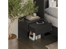 SMARTBett floating bedside console WAVES 40cm Anthracite/Anthracite Waves