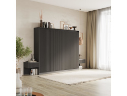SMARTBett Set 160-Schrankbett Horizontal WAVES  mit 2 Nachtkonsolen