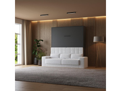 Murphy bed M1 180x200 vertical Anthracite incl. SOFA  White
