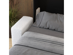 Schrankbett M1 180x200 Vertikal Anthrazit/Kaiserberg Eiche inkl.SOFA Weiss