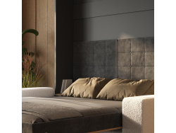 Schrankbett M1 180x200 Vertikal Anthrazit/Kaiserberg Eiche inkl.SOFA Weiss