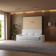 Schrankbett M1 180x200 Vertikal Anthrazit/Kaiserberg Eiche inkl.SOFA Weiss