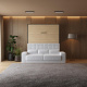 Schrankbett M1 180x200 Vertikal Anthrazit/Kaiserberg Eiche inkl.SOFA Weiss