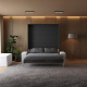 Schrankbett M1 180x200 Vertikal Anthrazit/Kaiserberg Eiche inkl.SOFA Weiss