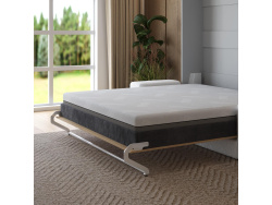 Murphy bed M1 180x200 vertical  Pearl grey/Kaiserberg Oak incl. SOFA White
