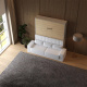 Murphy bed M1 180x200 vertical  Pearl grey/Kaiserberg Oak incl. SOFA White