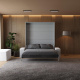 Murphy bed M1 180x200 vertical  Pearl grey/Kaiserberg Oak incl. SOFA White