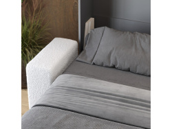 Schrankbett M1 180x200 Vertikal Perlgrau inkl. SOFA Weiss