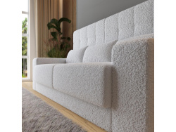 Schrankbett M1 180x200 Vertikal Perlgrau inkl. SOFA Weiss