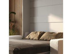 Schrankbett M1 180x200 Vertikal Perlgrau inkl. SOFA Weiss
