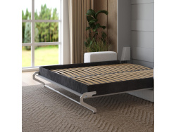 Schrankbett M1 180x200 Vertikal Perlgrau inkl. SOFA Weiss