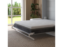 Schrankbett M1 180x200 Vertikal Perlgrau inkl. SOFA Weiss