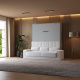 Schrankbett M1 180x200 Vertikal Perlgrau inkl. SOFA Weiss