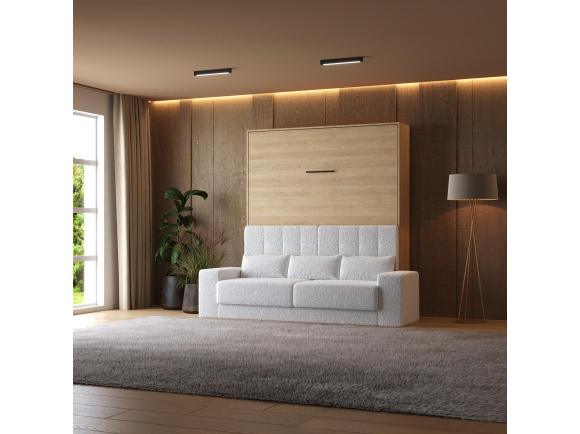 Murphy bed M1 180x200 vertical Kaiserberg  Oak incl. SOFA  White