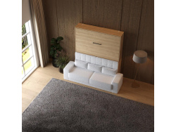 Murphy bed M1 180x200 vertical Kaiserberg  Oak incl. SOFA  White