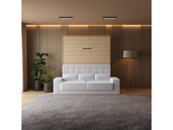 Murphy bed M1 180x200 vertical Kaiserberg  Oak incl. SOFA  White