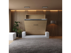 Murphy bed M1 180x200 vertical Kaiserberg  Oak incl. SOFA  White