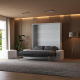 Schrankbett mit Sofa M1 180x200 Vertikal Weiss/Weiss Hochglanz SOFA Weiss