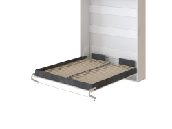 Schrankbett M1 160x200 Vertikal Weiss/Weiss mit Polsterrahmen 160x200cm