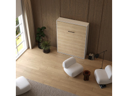 Murphy bed M1 160x200 Vertical White/Kaiserberg Oak