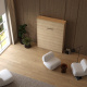 Murphy bed M1 160x200 Vertical White/Kaiserberg Oak with upholstered frame 160x200cm