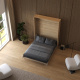 Murphy bed M1 160x200 Vertical White/Kaiserberg Oak with upholstered frame 160x200cm