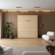 Murphy bed M1 160x200 Vertical White/Kaiserberg Oak Without upholstered frame 160x200cm