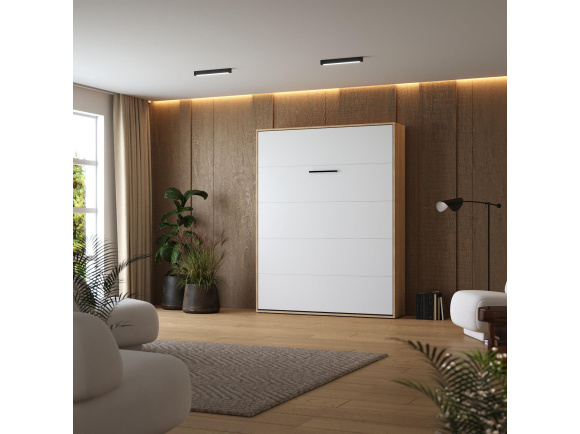 Murphy bed M1 160x200 Vertical Kaiserberg Oak with upholstered frame 160x200cm