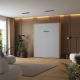 Murphy bed M1 160x200 Vertical Kaiserberg Oak/Pearl grey with upholstered frame 160x200cm
